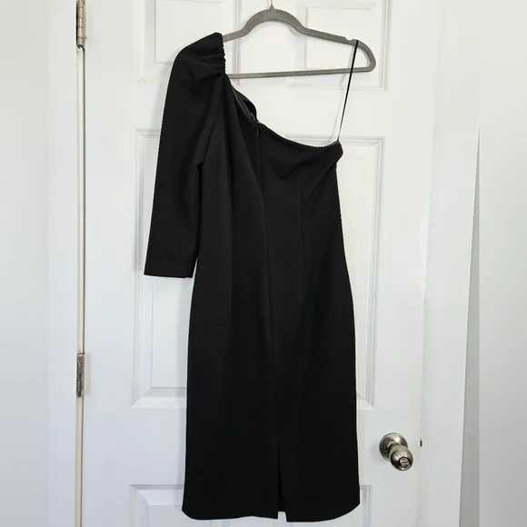 Trina Turk One Shoulder Fancy LBD Little Black Dress XS 2 - Picture 4 of 7